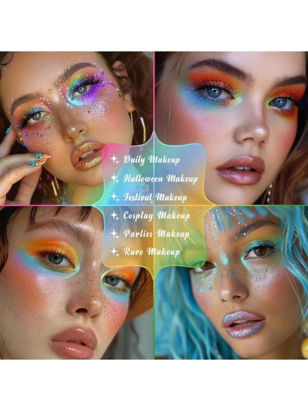 Vibrant 15-Color Eyeshadow Palette Set - Matte & Shimmer Neon Pastel Makeup Kit